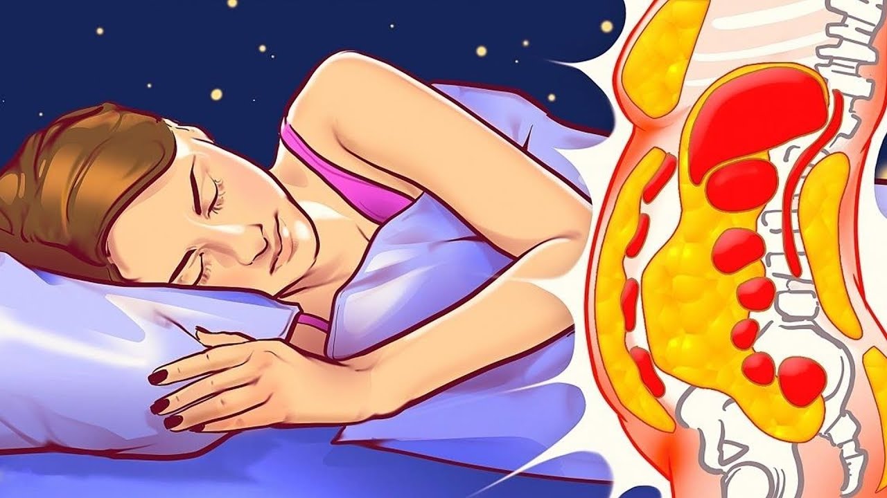 Sleeping woman at night